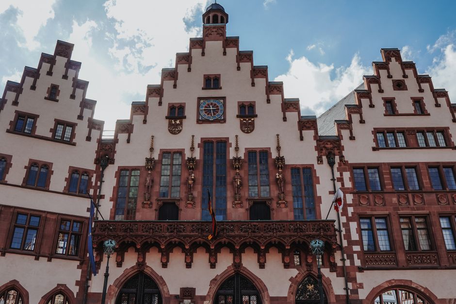 Captivating view of the historic Römer building in Frankfurt, featuring its iconic architecture.